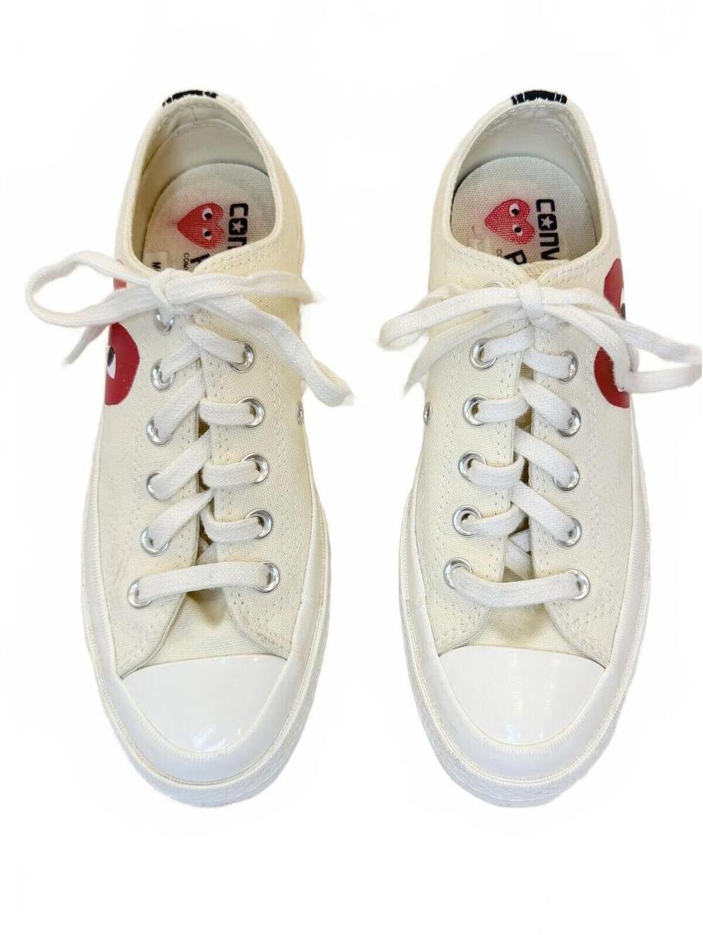 Converse x Comme des Garcons Play Chuck 70 Low White Sneakers Mens 5 / Women's 8